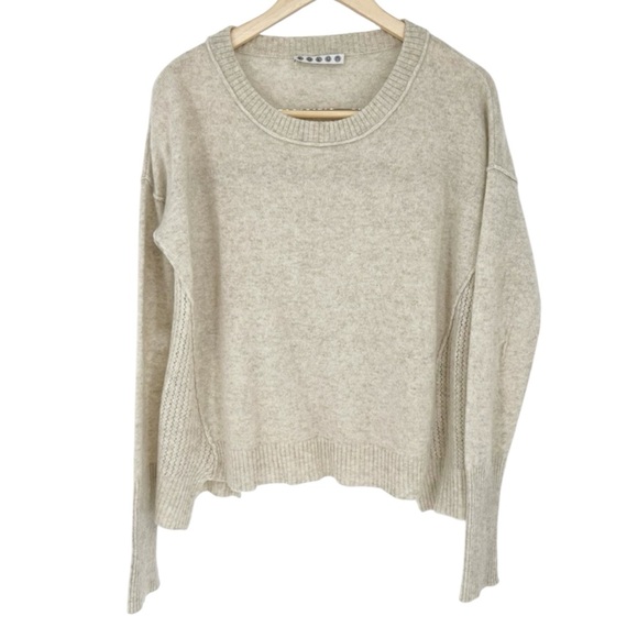 KOKUN Cashmere Crewneck Boxy Open Knit Side Sweater - Picture 1 of 11